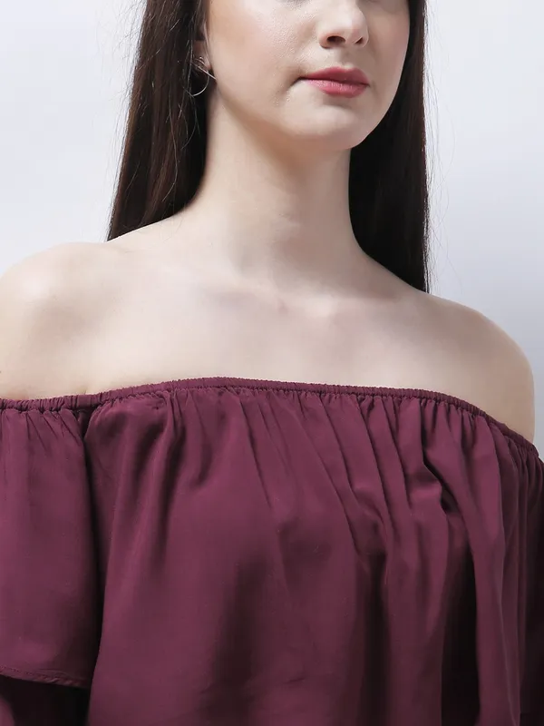 Maroon_Polyester_Top_For_Women