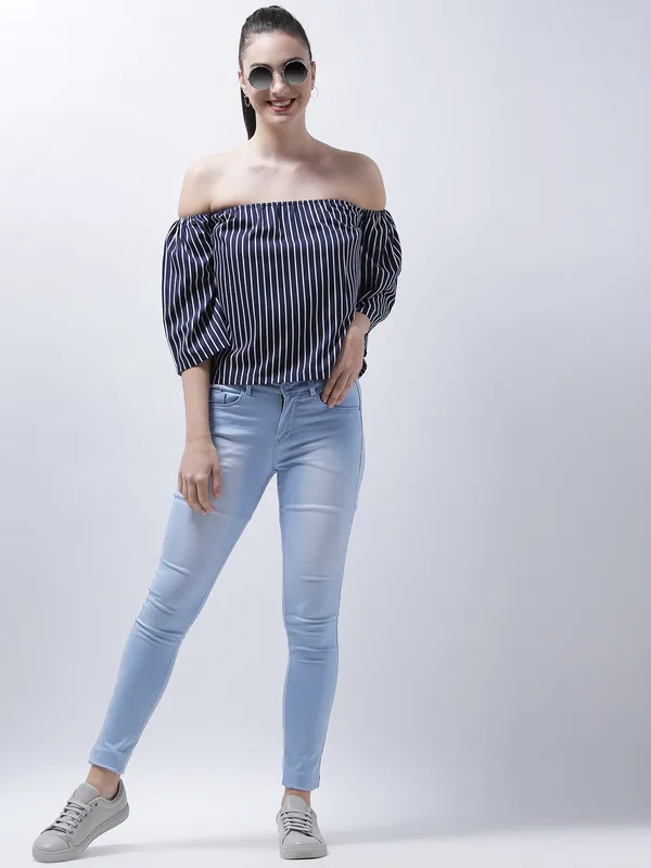 Dark_Blue_Polyester_Top_For_Women