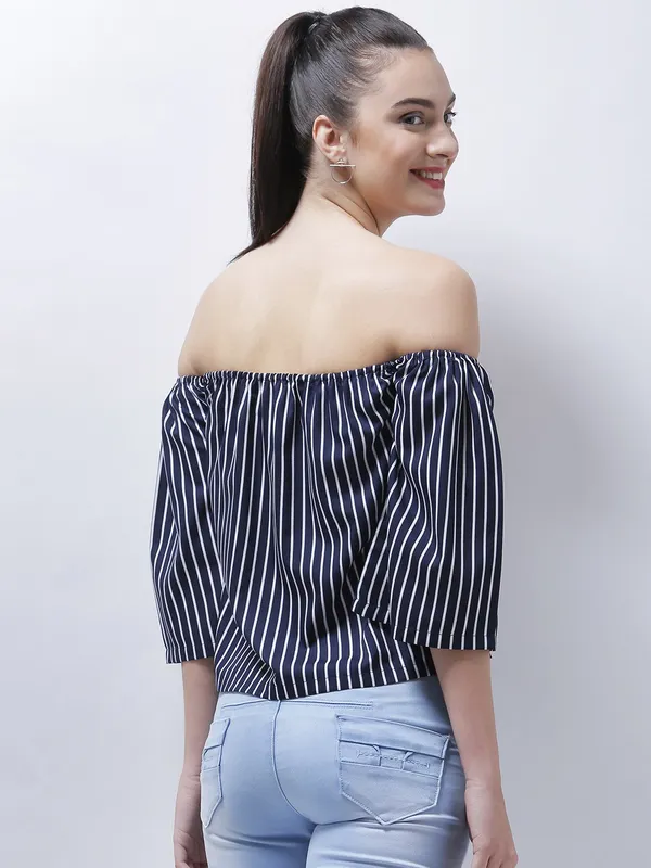 Dark_Blue_Polyester_Top_For_Women