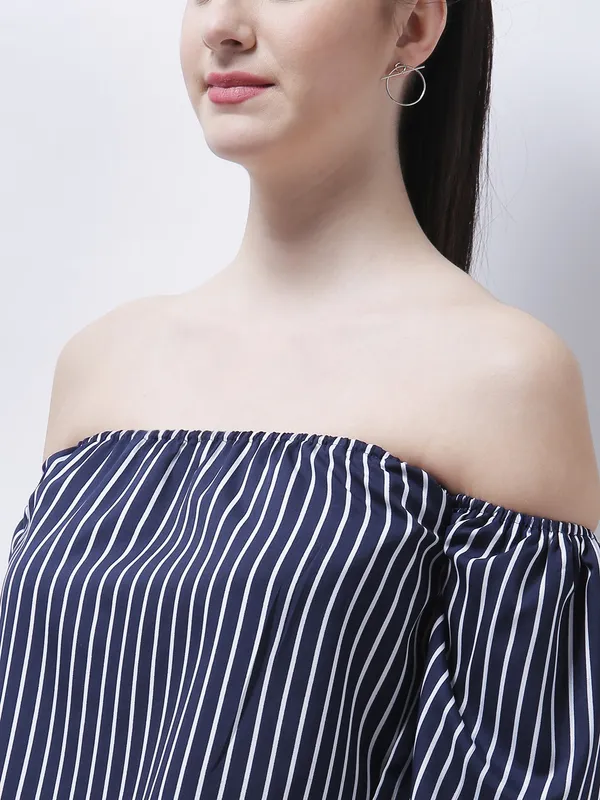 Dark_Blue_Polyester_Top_For_Women