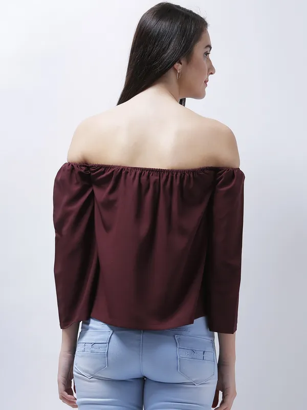 Maroon_Polyester_Top_For_Women