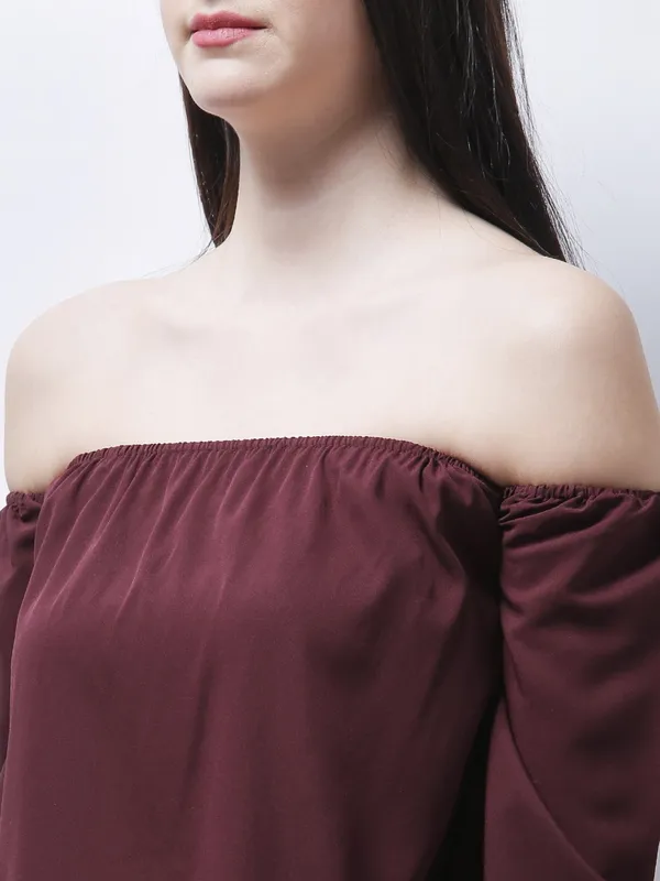 Maroon_Polyester_Top_For_Women
