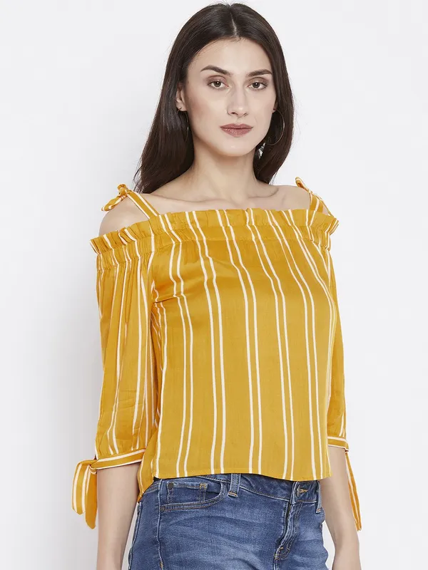 Yellow_Viscose_Rayon_Top_For_Women