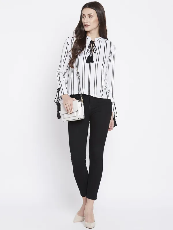 White_Viscose_Rayon_Top_For_Women