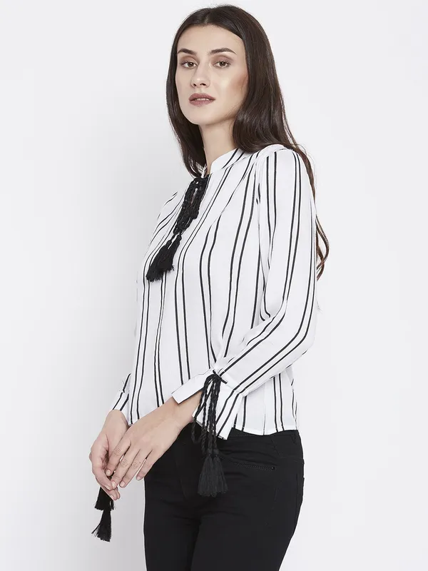 White_Viscose_Rayon_Top_For_Women