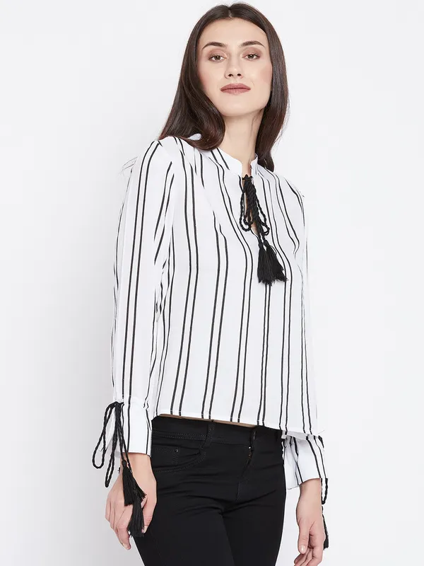 White_Viscose_Rayon_Top_For_Women