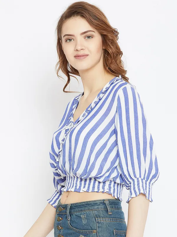 Blue_Polyester_Top_For_Women