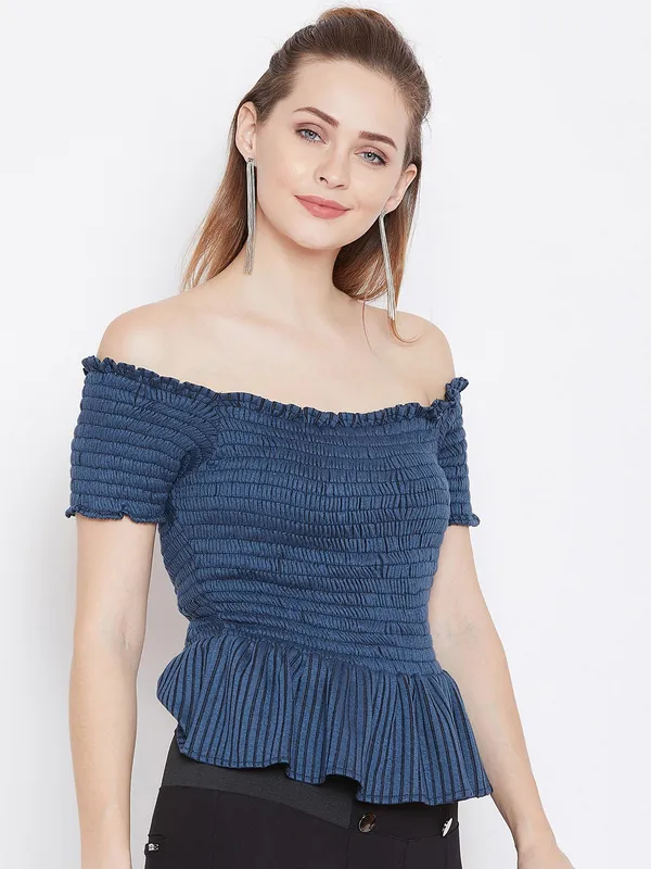 Blue_Polyester_Top_For_Women