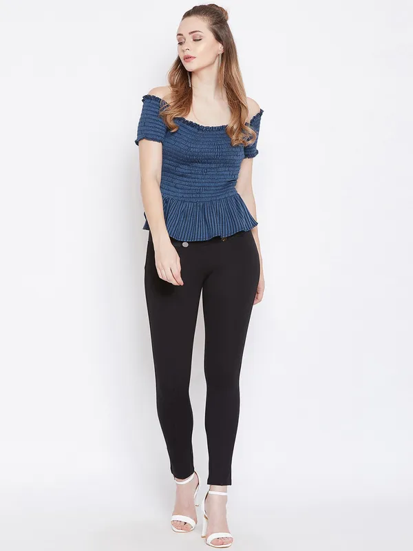 Blue_Polyester_Top_For_Women