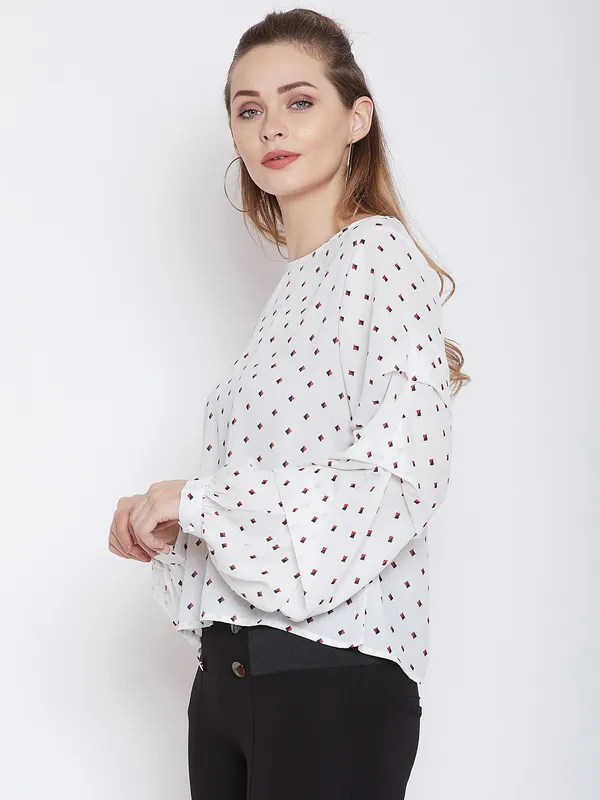 White_Polyester_Top_For_Women