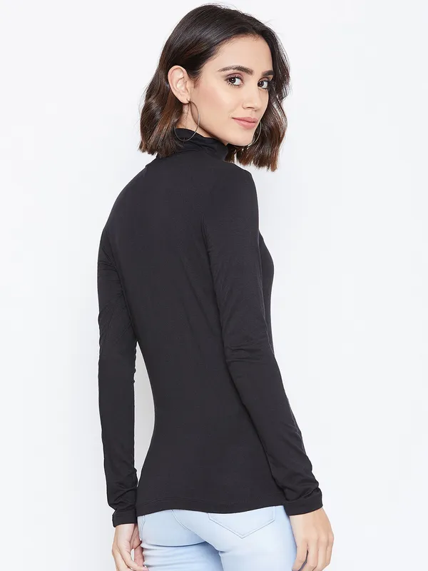 Black_Polyester_Top_For_Women