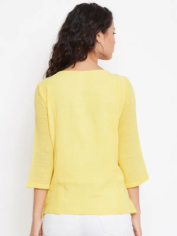 Yellow_Pure_Cotton_Top_For_Women