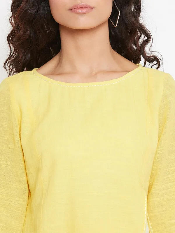Yellow_Pure_Cotton_Top_For_Women