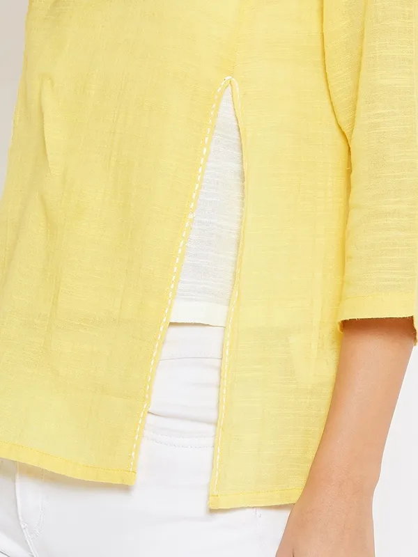 Yellow_Pure_Cotton_Top_For_Women
