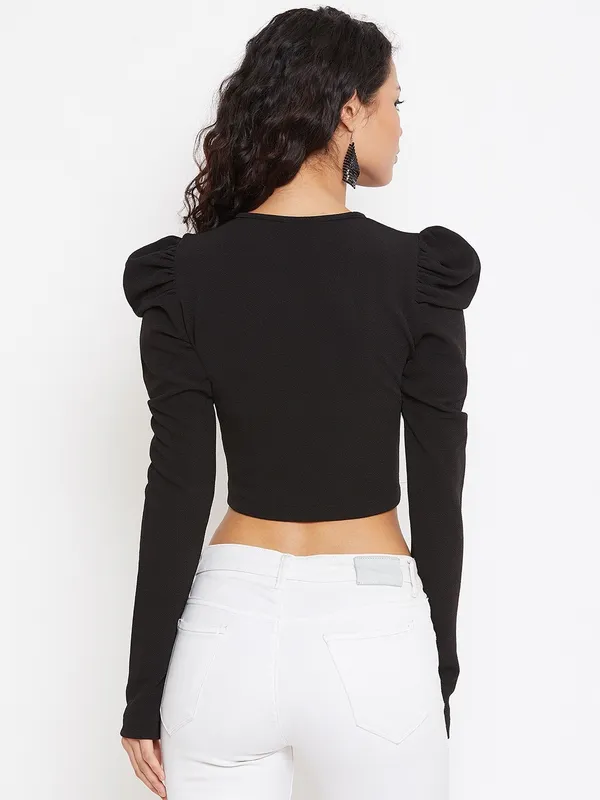 Black_Polyester_Top_For_Women