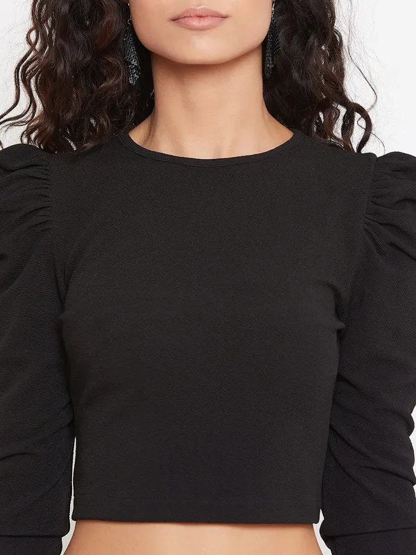 Black_Polyester_Top_For_Women