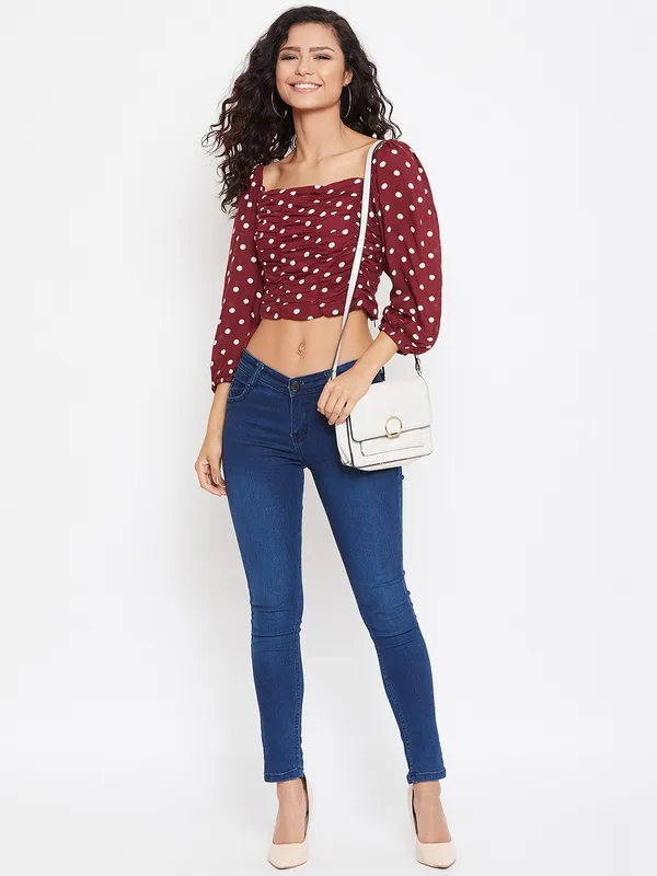 Maroon_Viscose_Rayon_Top_For_Women