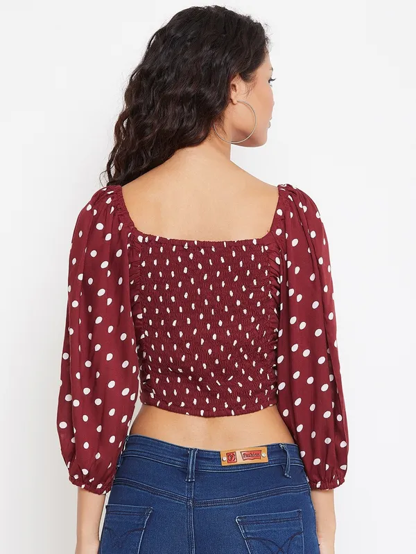 Maroon_Viscose_Rayon_Top_For_Women