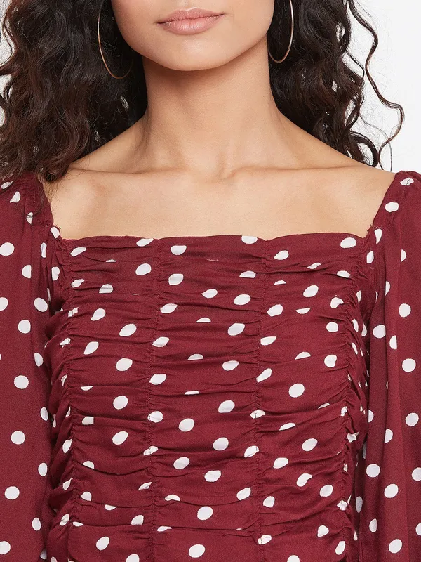 Maroon_Viscose_Rayon_Top_For_Women