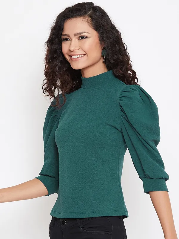 Green_Polyester_Top_For_Women