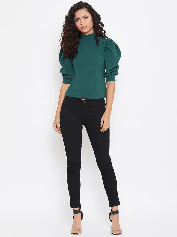 Green_Polyester_Top_For_Women
