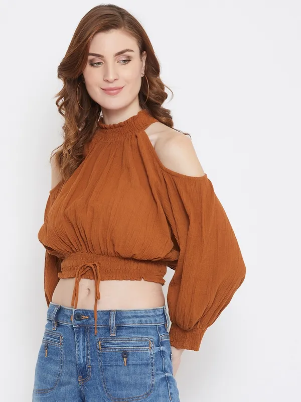 Brown_Pure_Cotton_Top_For_Women