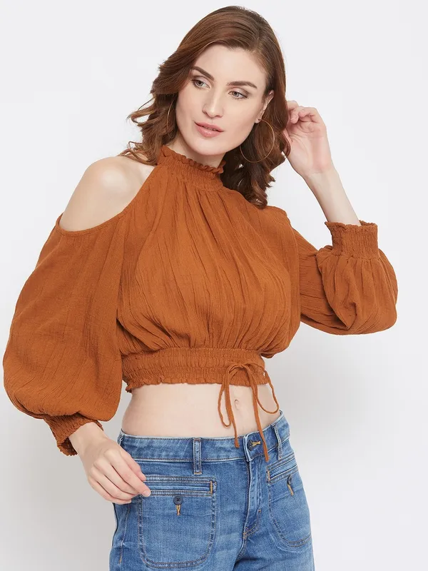 Brown_Pure_Cotton_Top_For_Women