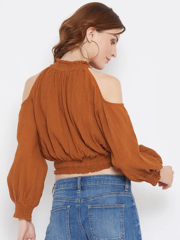 Brown_Pure_Cotton_Top_For_Women
