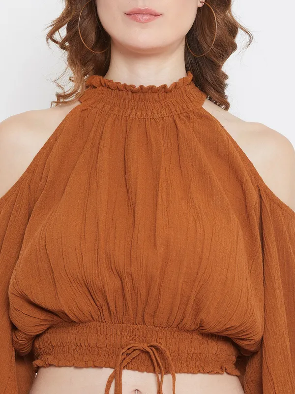 Brown_Pure_Cotton_Top_For_Women
