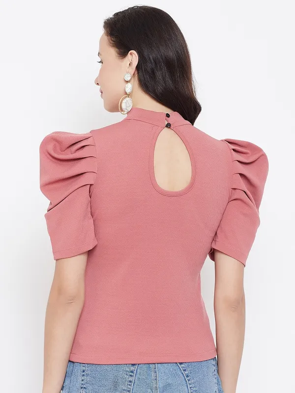 Pink_Polyester_Top_For_Women