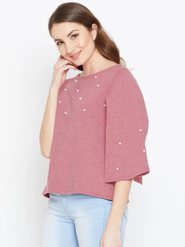 Pink_Viscose_Rayon_Top_For_Women