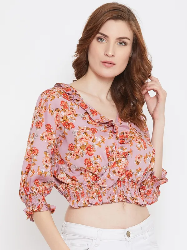 Pink_Polyester_Top_For_Women