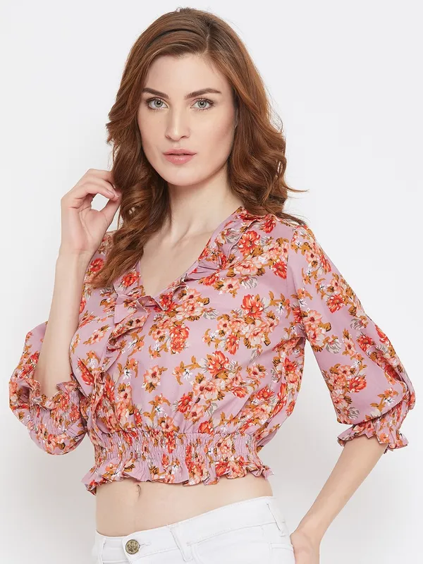 Pink_Polyester_Top_For_Women