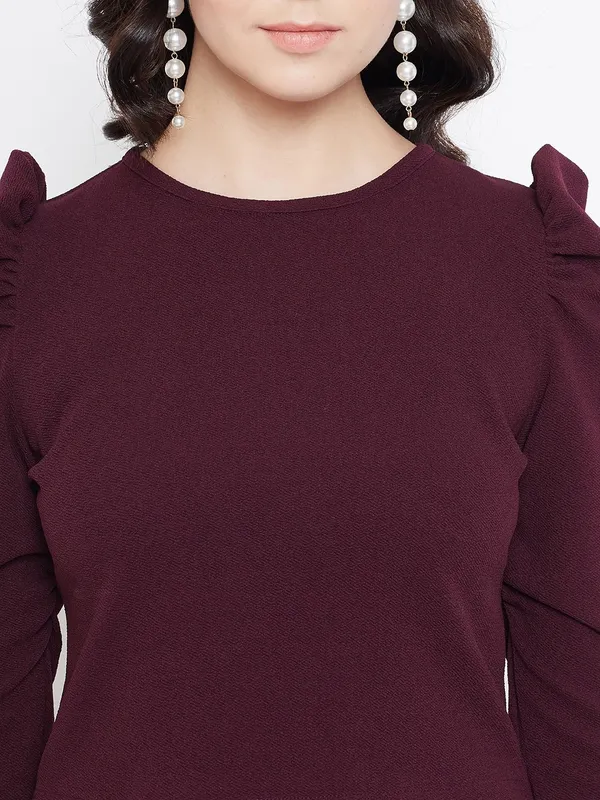 Maroon_Viscose_Rayon_Top_For_Women