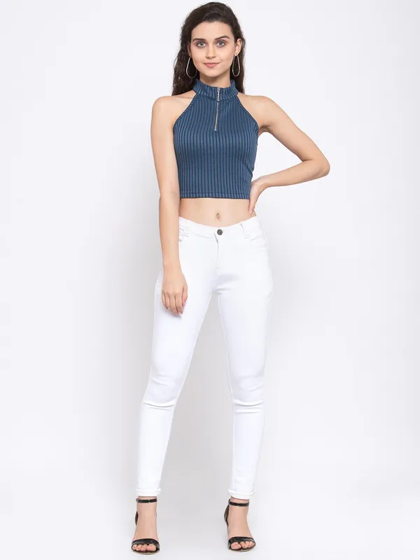 Blue_Polyester_Top_For_Women