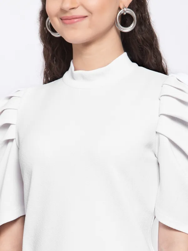 White_Polyester_Top_For_Women
