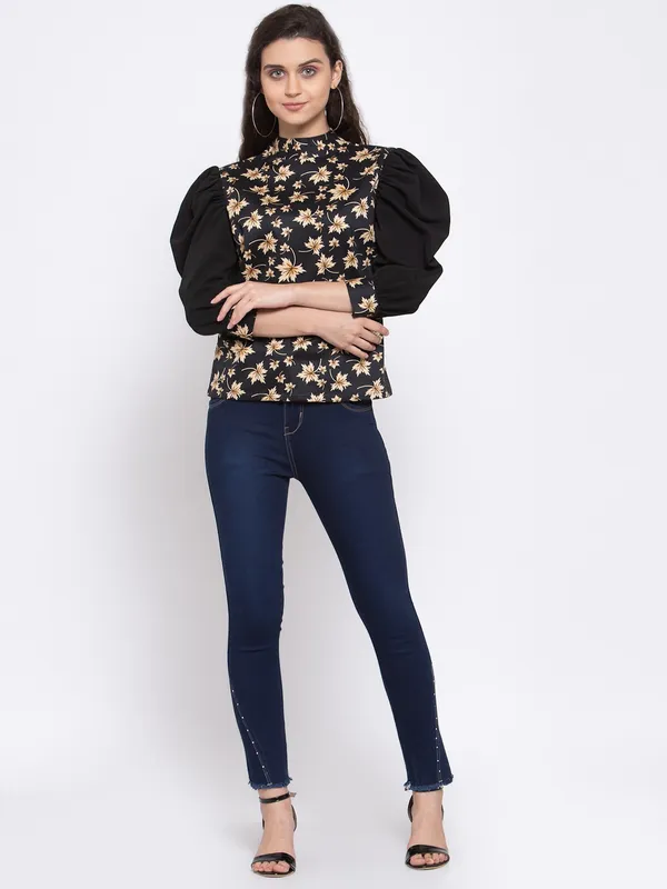 Black_Cotton_Blend_Top_For_Women
