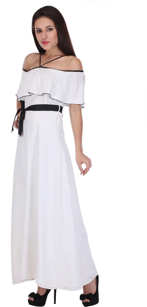 White_Crepe_Dress_For_Women