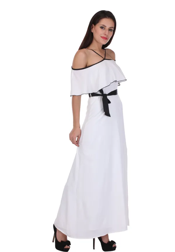 White_Crepe_Dress_For_Women