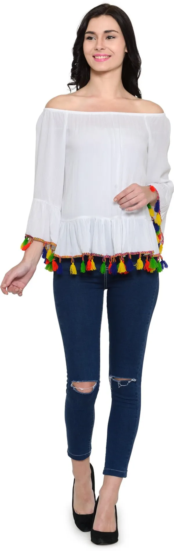 White_Viscose_Rayon_Top_For_Women