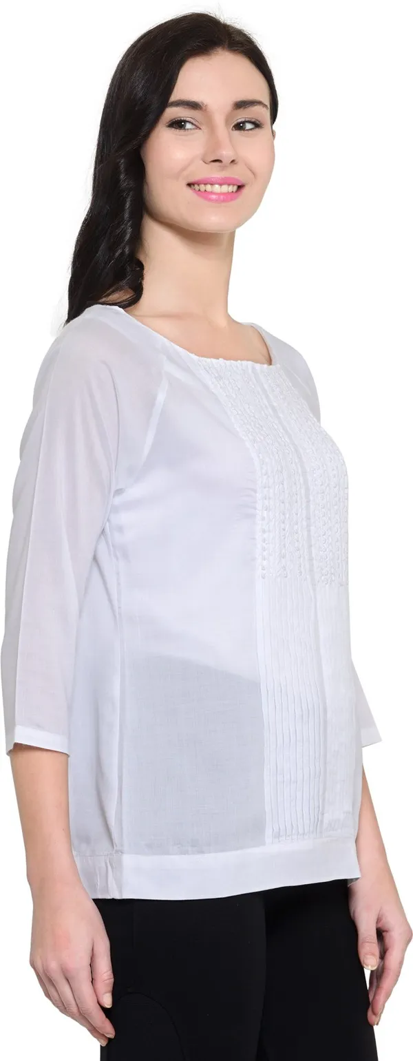 White_Lyocell_Top_For_Women