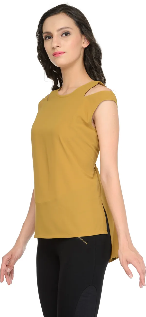 Yellow_Polyester_Top_For_Women