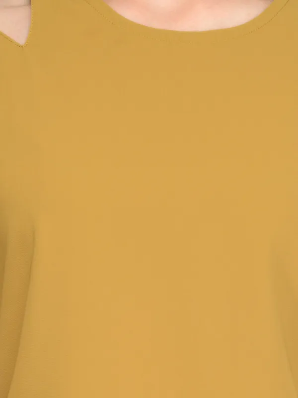 Yellow_Polyester_Top_For_Women
