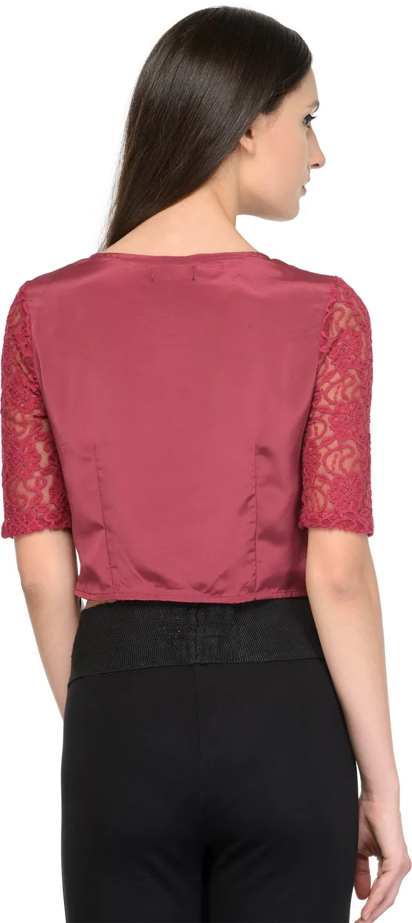Maroon_Polyester_Top_For_Women