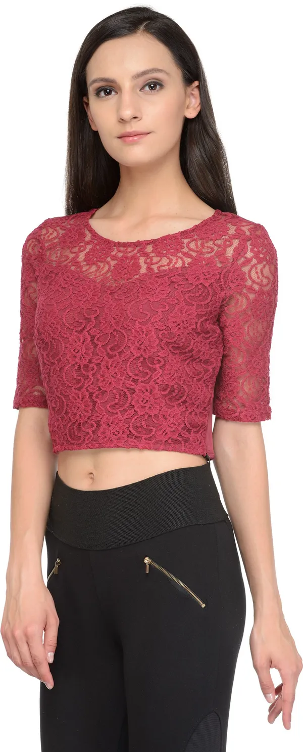 Maroon_Polyester_Top_For_Women