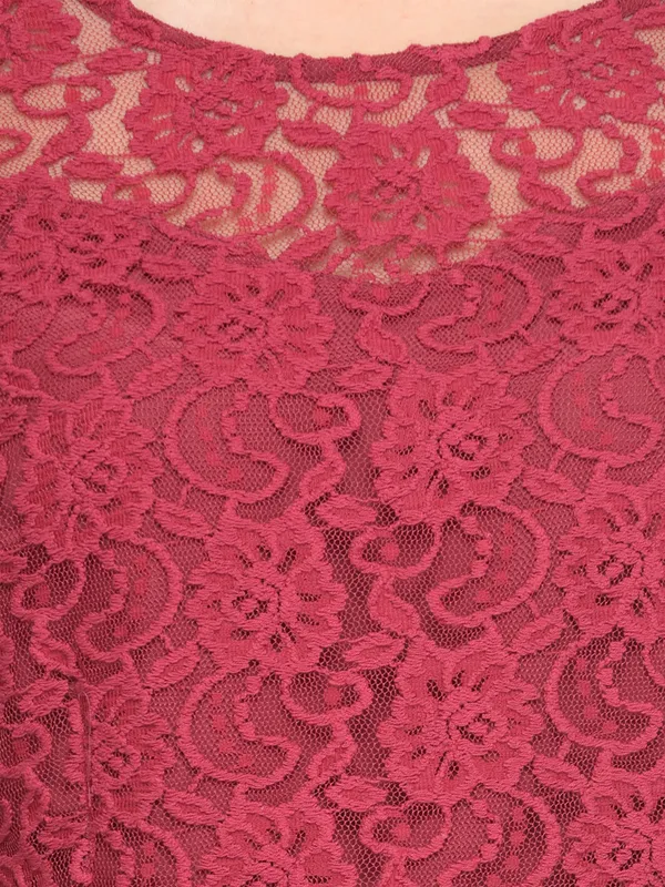 Maroon_Polyester_Top_For_Women