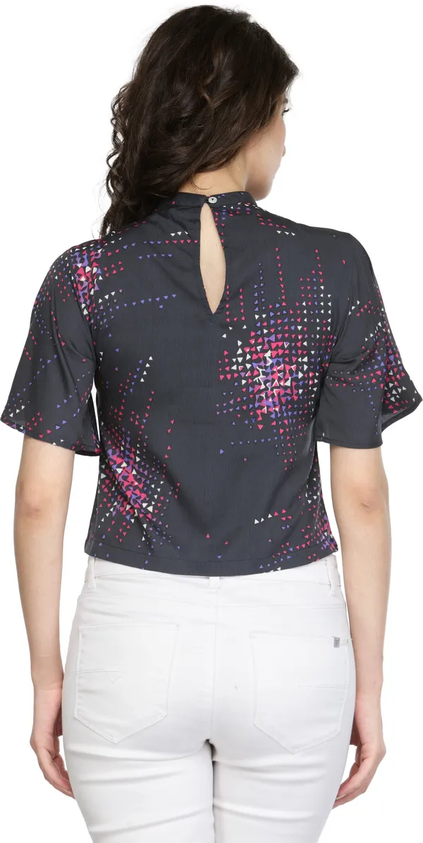 Grey_Polyester_Top_For_Women