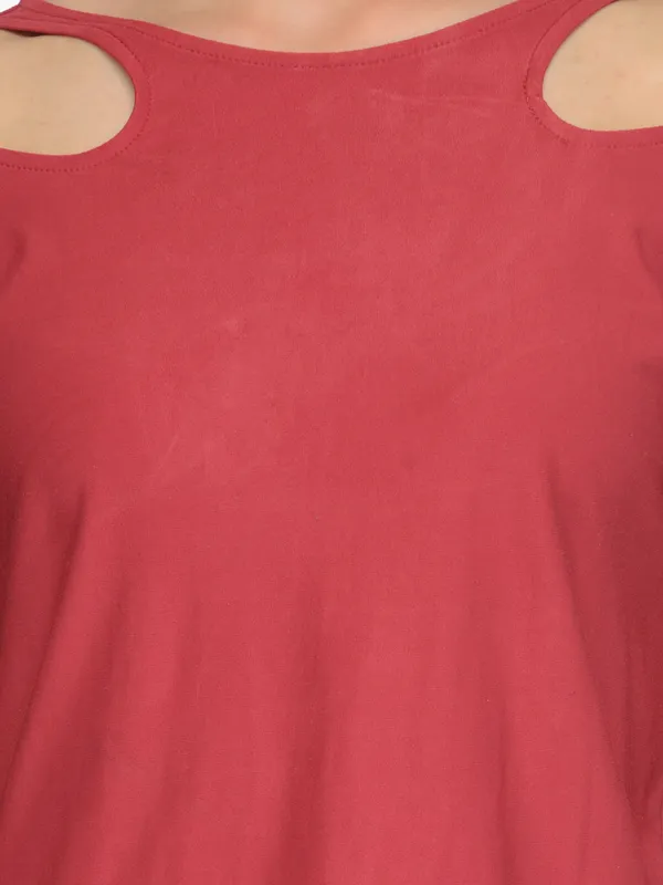 Red_Viscose_Rayon_Top_For_Women