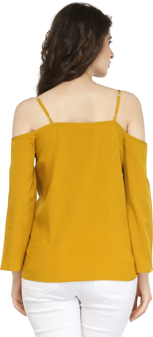 Yellow_Polyester_Top_For_Women