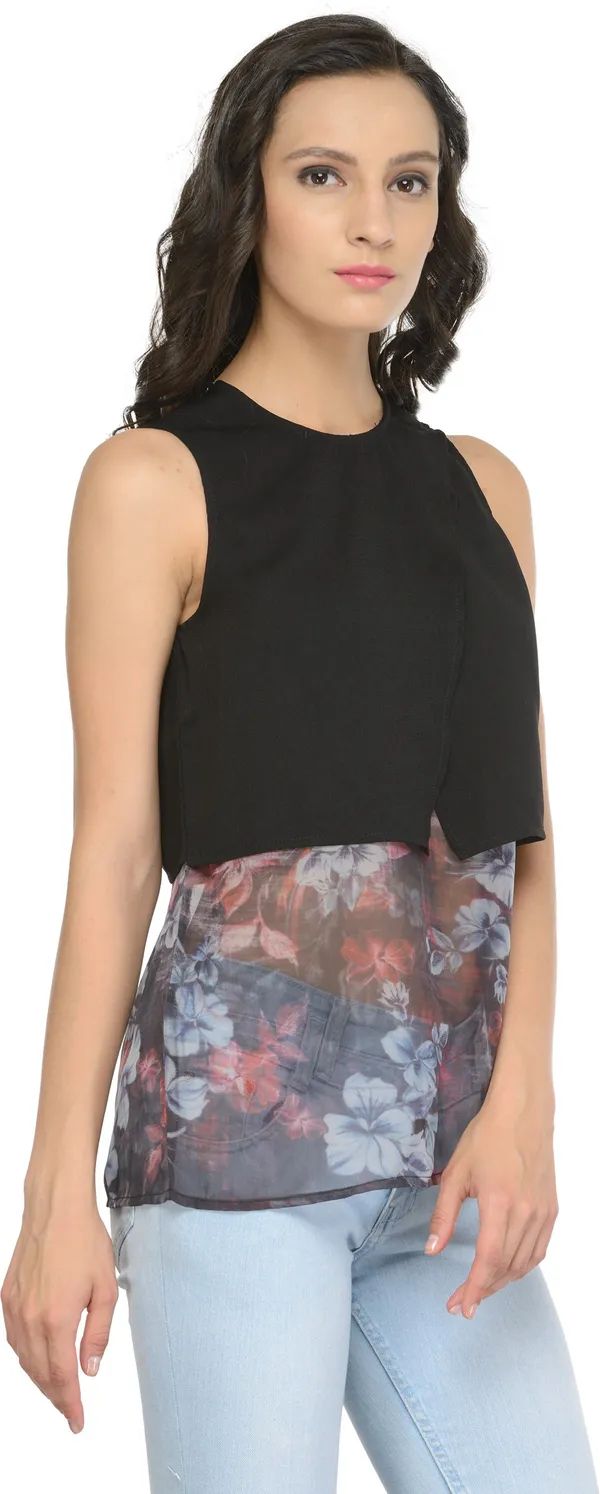 Black_Polyester_Top_For_Women